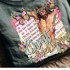 Graphic Tshirt Christ Lives Within Me Religious Design Small-3X